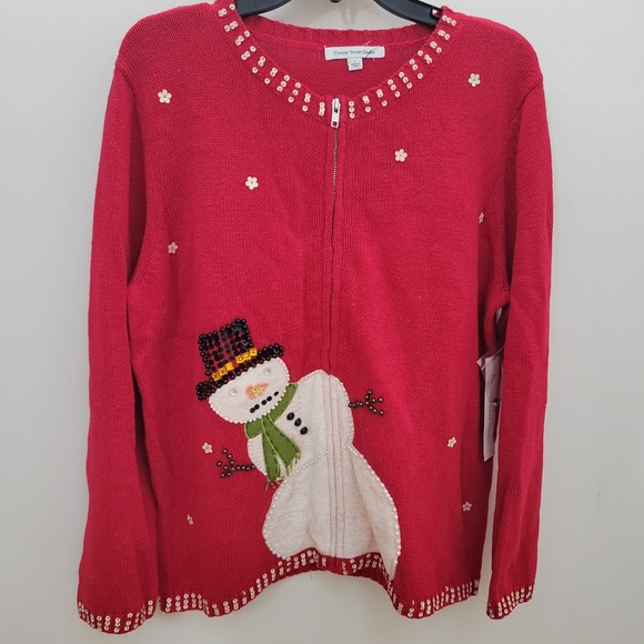 Snowman Winter Sweater Cardigan - Picture 11 of 13